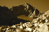 Mt Galey and its glacier viewed from the edge of a glacial morrain