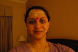Vandana after the 3.00 am aarti at the holy Kashi Vishweshwar temple