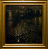 Warsaws Hackney at Rainy Evening , oil on canvas, 1893