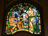 Kiddist Selassie has a series of beautiful stained glass windows depicting scenes from the Bible.  Here, the Garden of Eden.