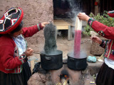 Dying wool using traditional methods