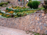Fine stonework and a garden in Chinchero