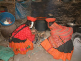 Andean women in a house in Willoq