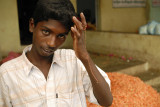 Flower market boy - Madurai.