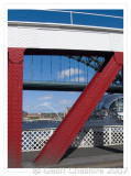 The Millennium Bridge through the swing bridge