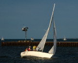 sailing into port