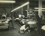 Penguin assembly line in Bates & Innis Mill building