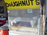 WE TOOK A RAIN CHECK ON THE DOUGHNUTS AT THE FLEA MARKET.......GREASE ON THE WINDOW DID IT FOR US