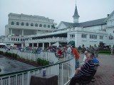 PEOPLE STARTED FILLING UP THE PADDOCK AREA  AFTER THE FIRST FEW RACES