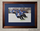13x20 Merged Image Panorama in 18x24 Wood Frame with single Blue Mat