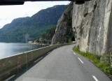 Narrow Winding Road Along Hardanger Fjord