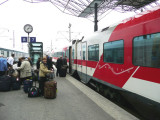 Boarding Sibelius Train for St Petersburg