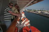 Leaving port. view from balcony