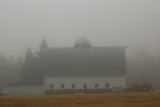 Our barn on a foggy morning