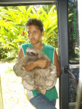 Tico kid with sloth