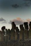 Moai at dawn, Ahu Tongariki.
