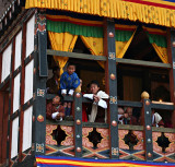 Looking down at the dancers