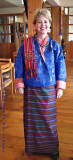Shelley dressed Bhutanese style