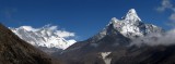 Ama Dablam and the Lhotse-Nuptse wall with Everest above it