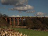 Train on the viaduct across the Darenth Valley