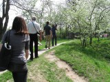 ...then we go behind her family's buildings to see about getting inside