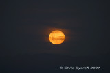 Moonrise to the northeast