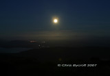 Slow exposure of night moonlight