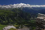 Panorama sur le Massif du Mt Blanc et sur le Massif des Aiguilles Rouges