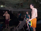 friends swimming at cenote