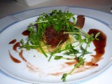 pan fried foie gras in a gingerbread crust