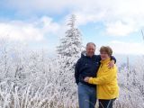 Karen and I freezing at clingmans dome