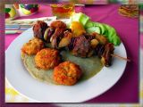 Chachlyk Of Wild Deer & Boar W/Fried Portobellos On Potato Crepes,-Holy Shit ! Eger , Hungary
