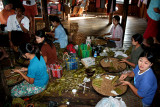 View of  all the women working in the cheroot factory.