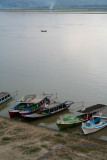 Looking down from the stupa are these ferry boats which cross the Ayeyarwaddy River.