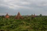 Panoramic view of Bagan from an upper terrace of Shwegugyi Temple.