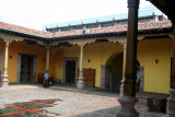 Interior courtyard of the colonial Biblioteca Nacional (National Library) in Tegucigalpa.