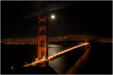Moon rising over the Golden Gate Bridge