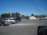 mall parking lot and mound of ice