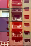 coloured windows reflected in Milano