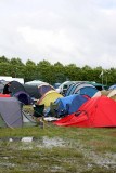 camping in the lake