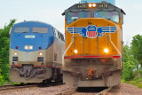 Amtrak Passes UP at Lees Summit