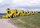 Yellow Balers in a row