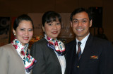 Current flight attendants with purser in the middle