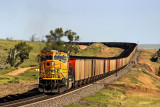 BNSF 8801 (DPU) on rear of EB lds Dewey, Wy