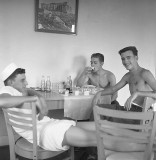 Three sailors in the Rec Room at Whiting Field, 1959