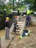 Preparing the steps for concreting