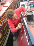 As a break Martin primed & undercoated the last of the cabin side prior the signwriting being completed - Come back Sally!!!