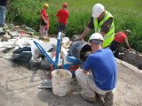 Mixing the lime mortar