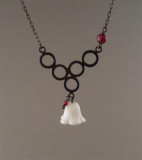 WN4 - Berry Necklace (oxidised silver, vintage glass & garnet)