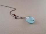 WN8 - Chalcedony & Garnet Necklace (oxidised silver)